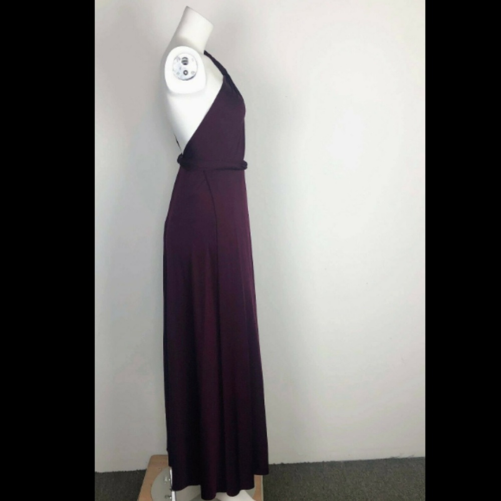 Lulu's One Shoulder Grecian Long Maxi Dress Purple - Picture 6 of 7